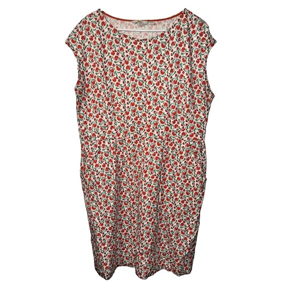 Boden Floral Knit Dress Red Orange Pink Size 20/22R - Picture 1 of 5